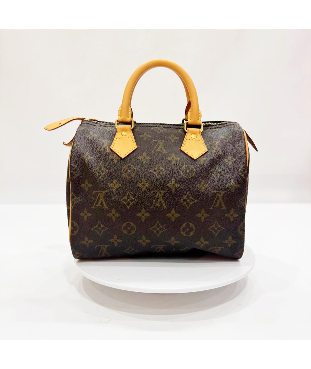 LOUIS VUITTON Коричневая кожаная сумка с короткими ручками, фото 4