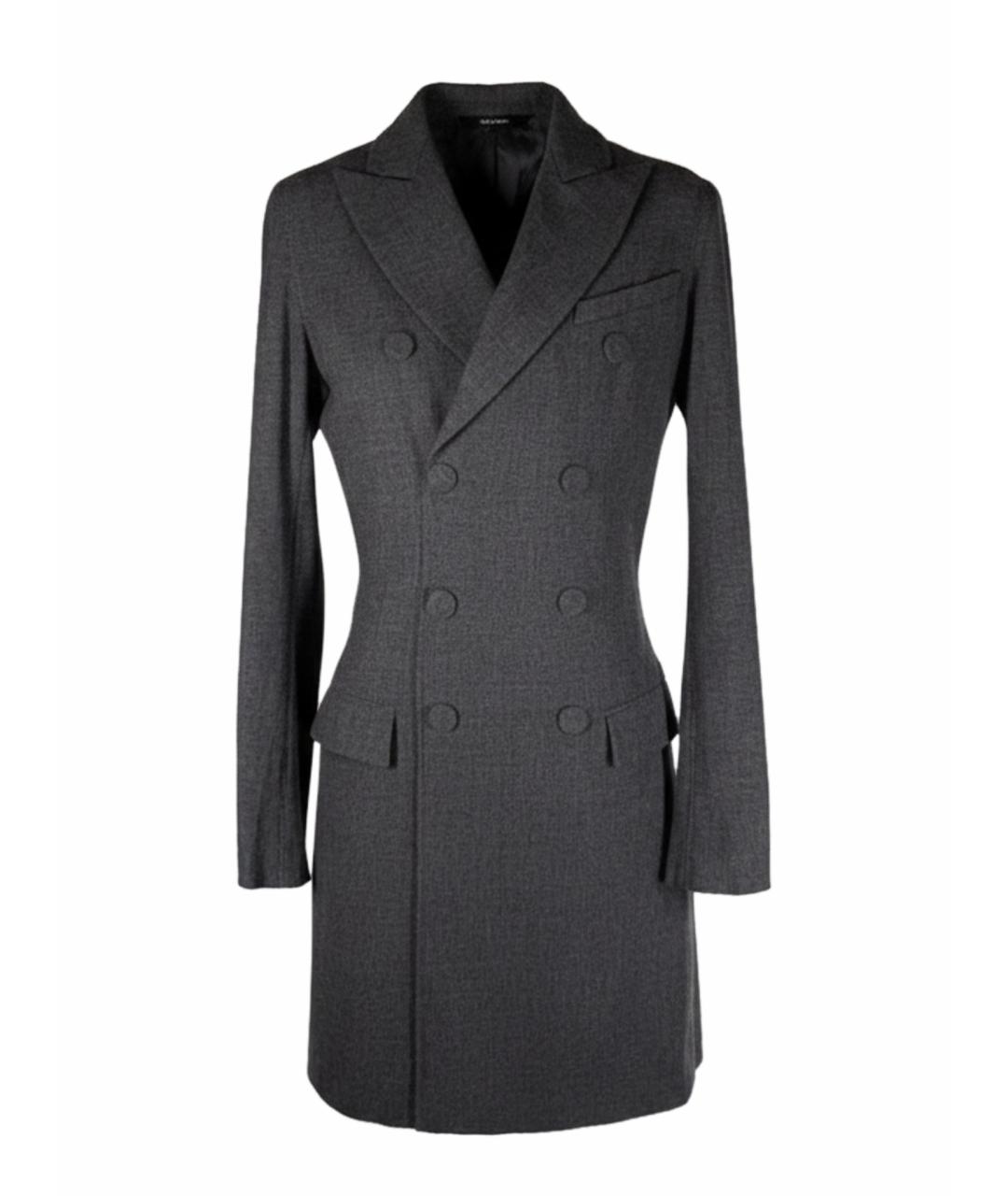 JEAN PAUL GAULTIER Антрацитовое шерстяное повседневное платье, фото 1