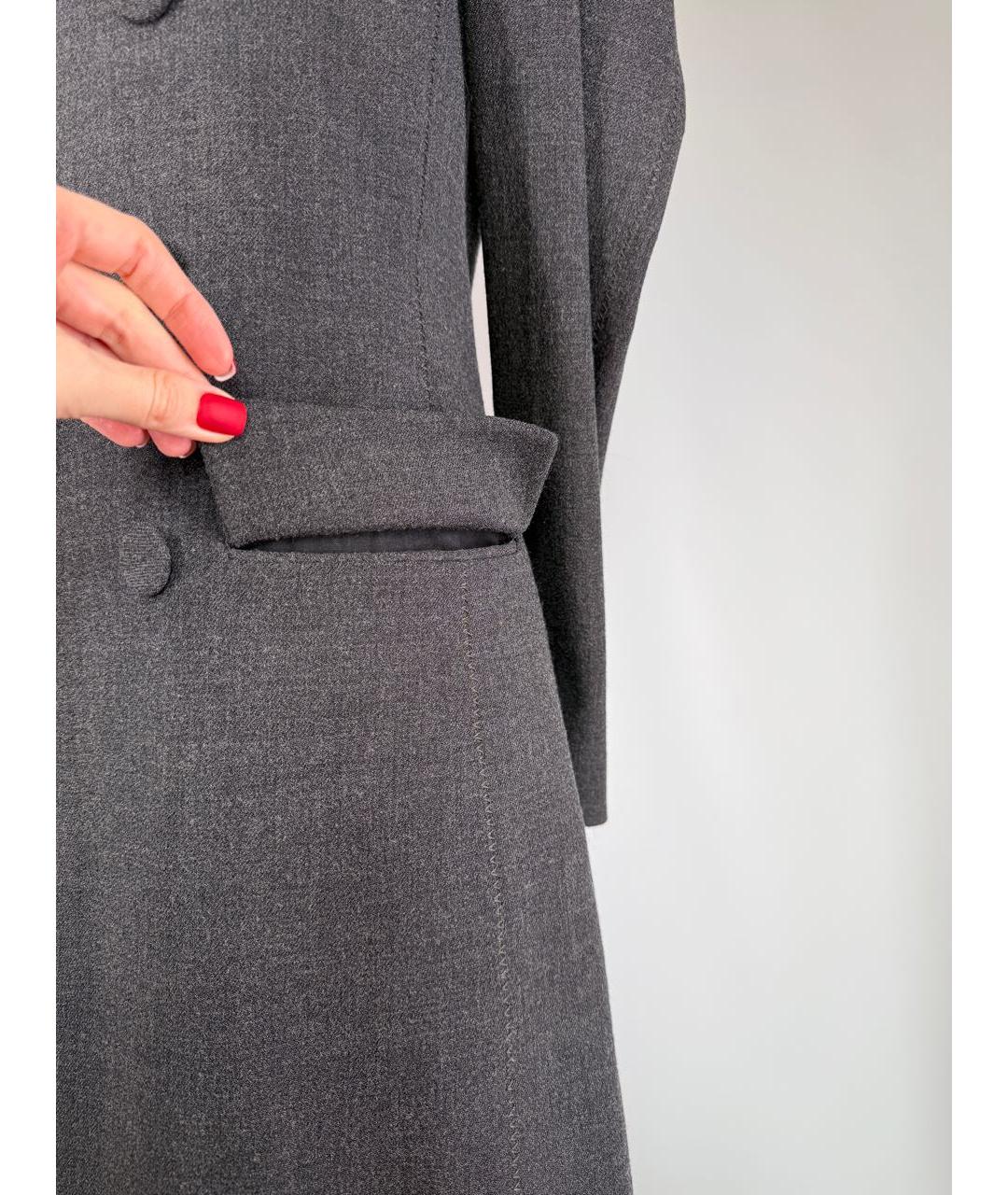 JEAN PAUL GAULTIER Антрацитовое шерстяное повседневное платье, фото 6
