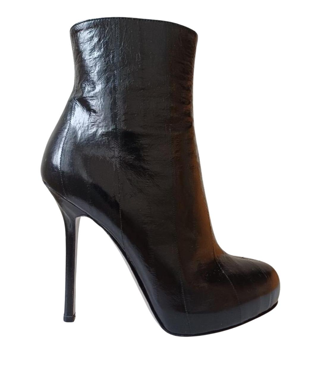 SERGIO ROSSI Черные кожаные ботильоны, фото 1