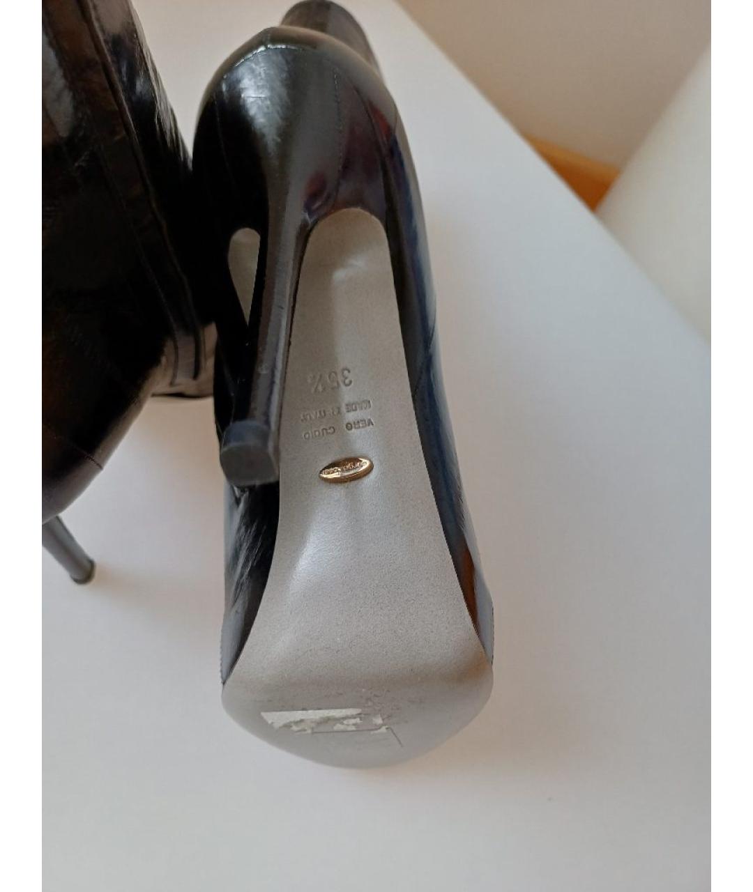 SERGIO ROSSI Черные кожаные ботильоны, фото 8