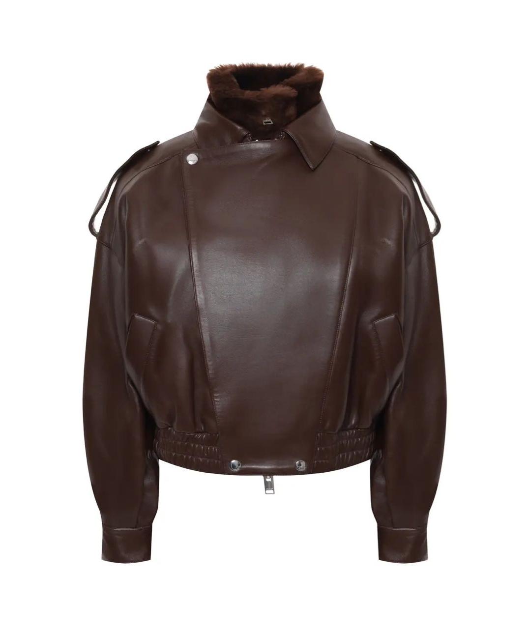 Jacob Lee Коричневая кожаная куртка, фото 2