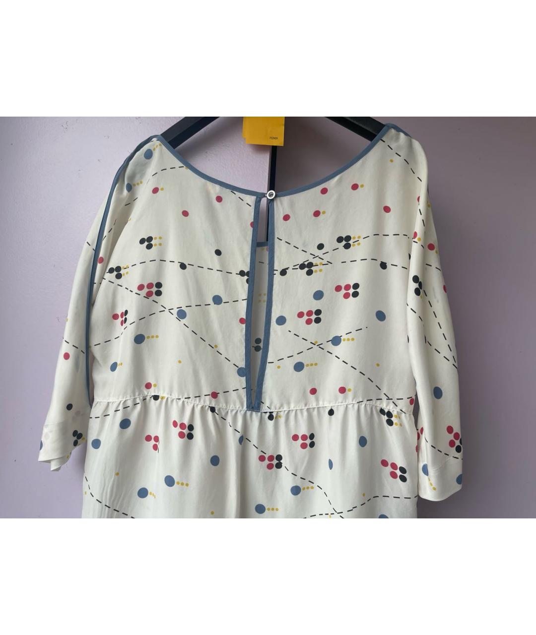 FENDI Мульти шелковое коктейльное платье, фото 4