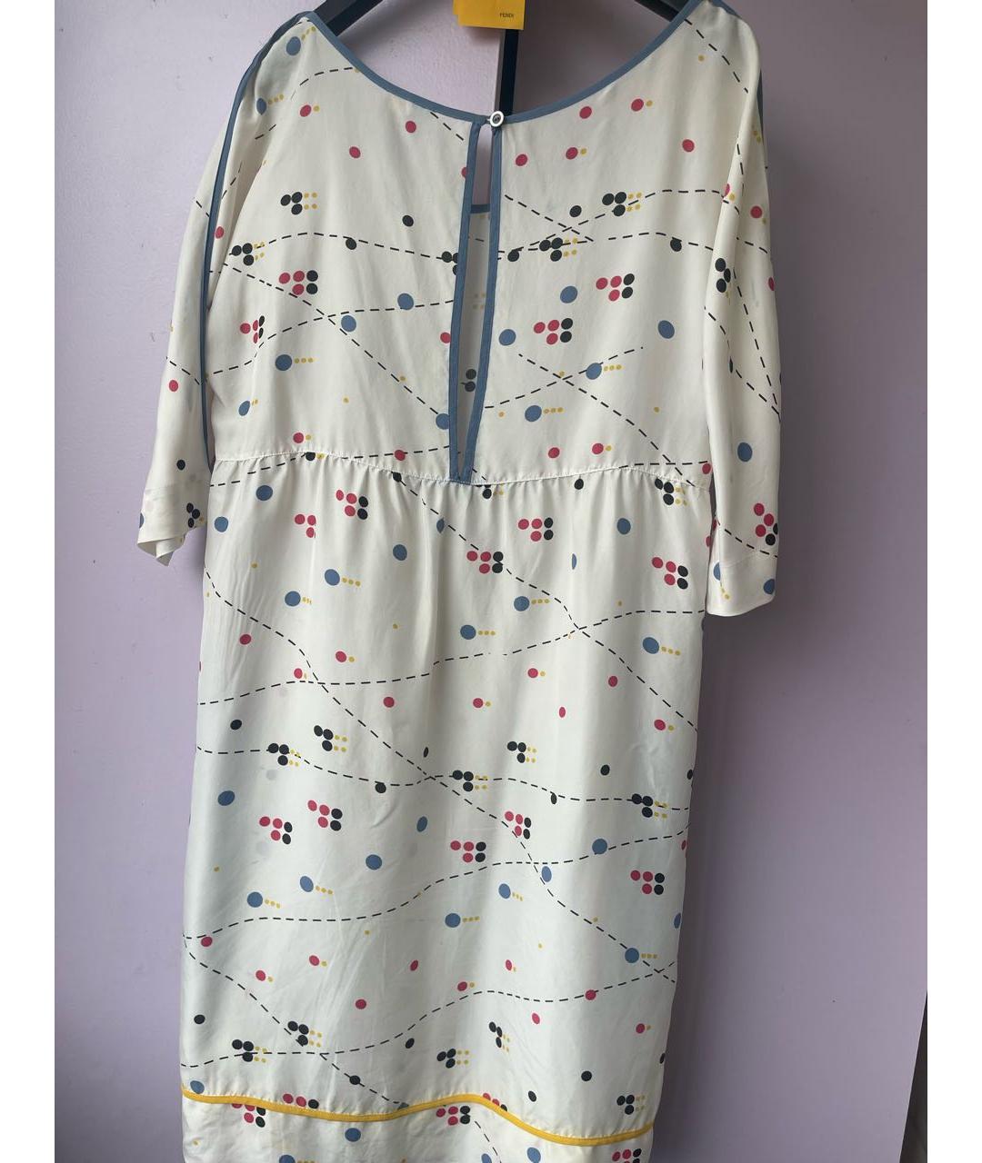 FENDI Мульти шелковое коктейльное платье, фото 2