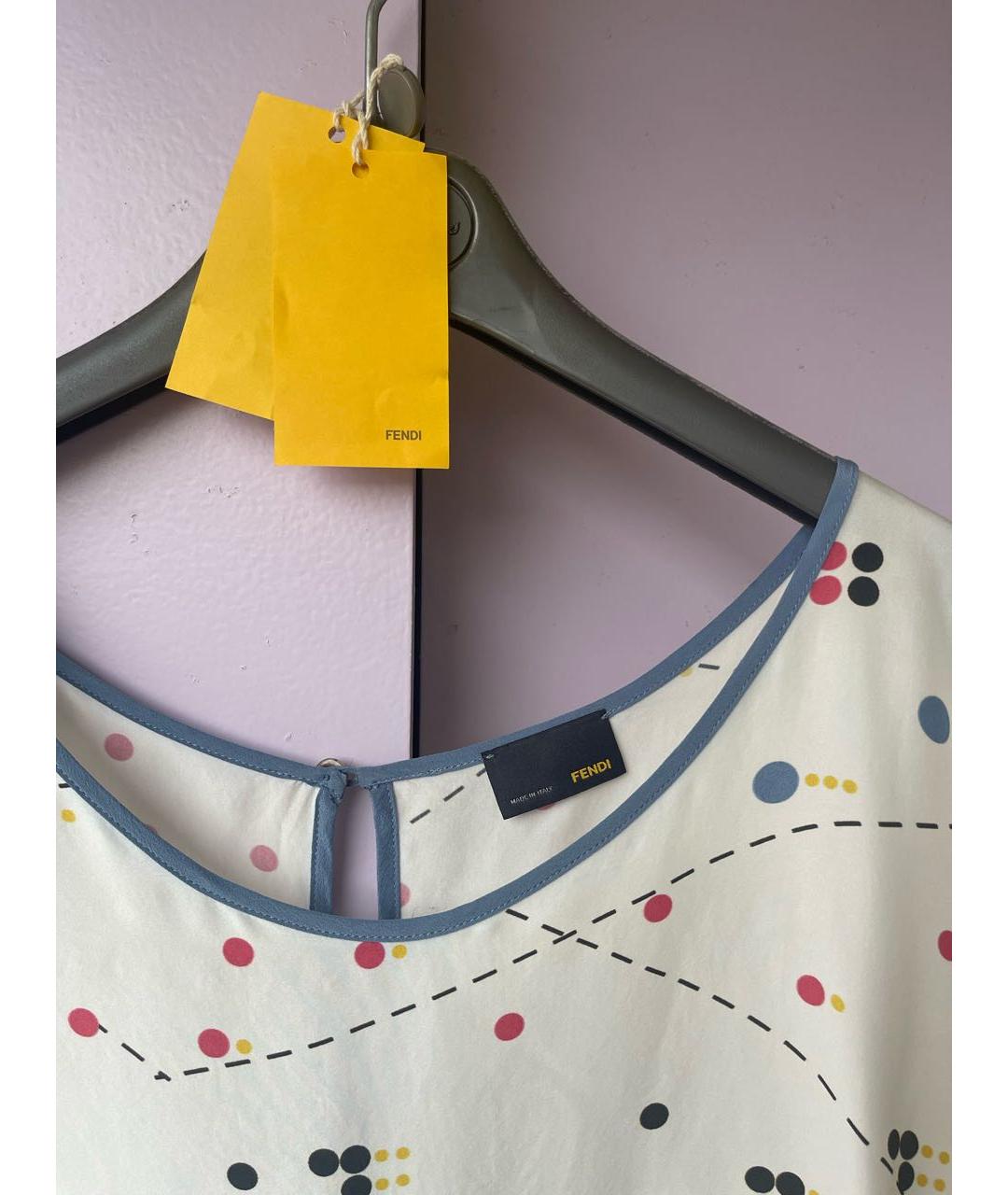FENDI Мульти шелковое коктейльное платье, фото 3