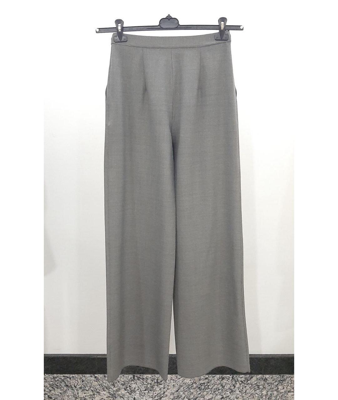 MAX MARA STUDIO Серые брюки широкие, фото 2