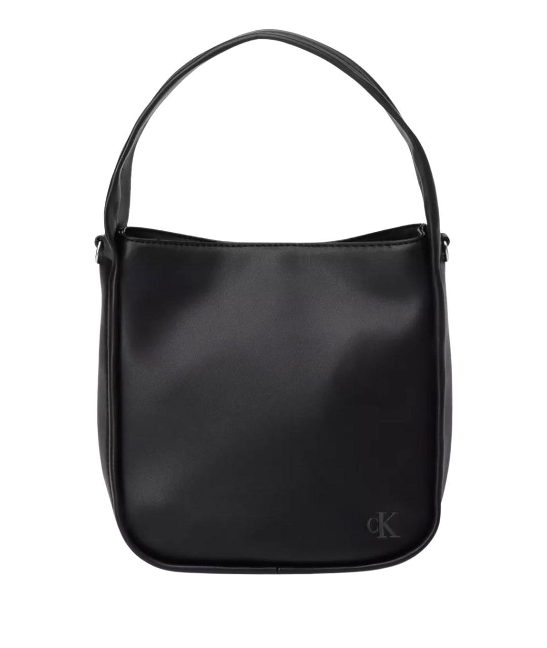 CALVIN KLEIN Черная сумка через плечо из искусственной кожи, фото 1
