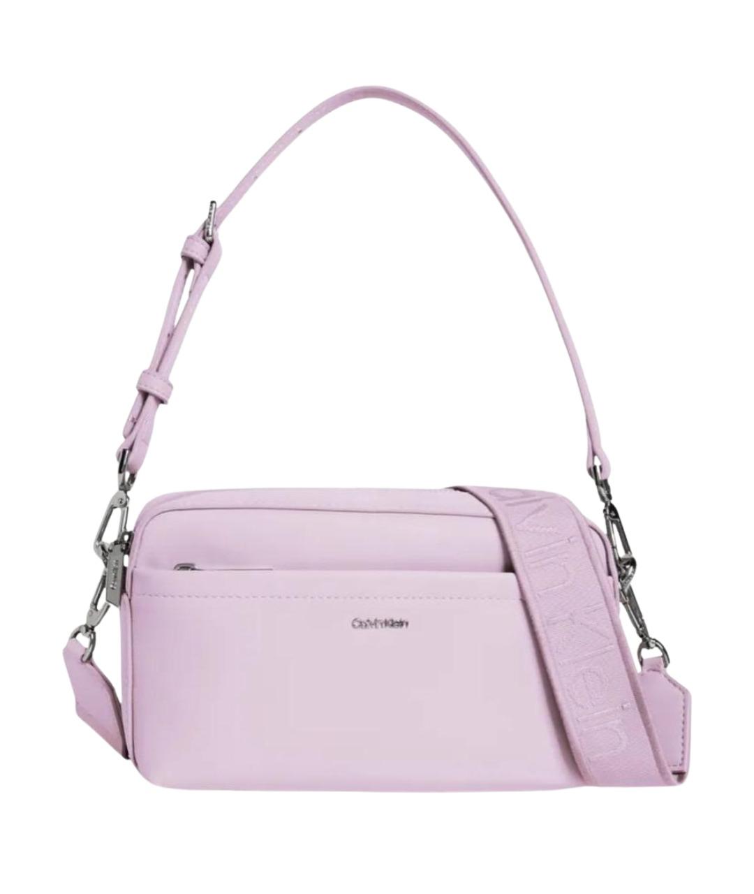 CALVIN KLEIN Розовая сумка через плечо из искусственной кожи, фото 1