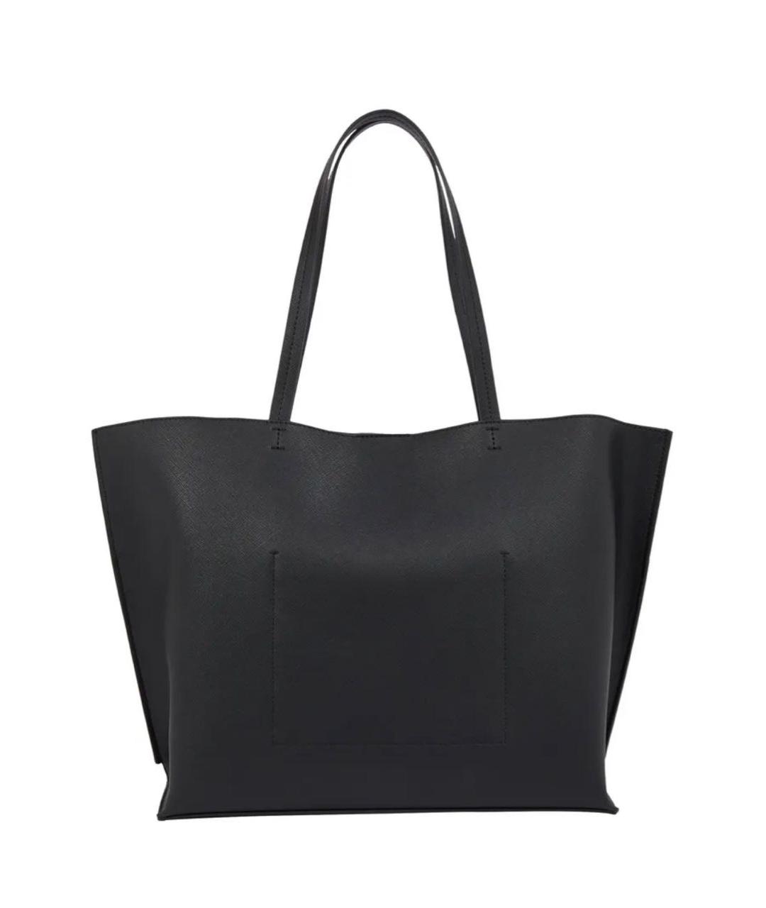 CALVIN KLEIN Черная сумка с короткими ручками из искусственной кожи, фото 2