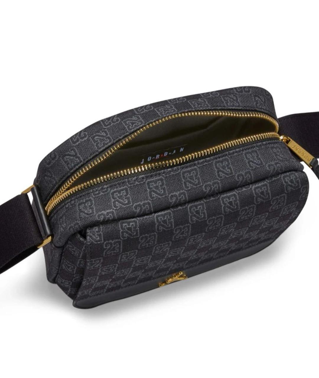 JORDAN Черная тканевая сумка через плечо, фото 4