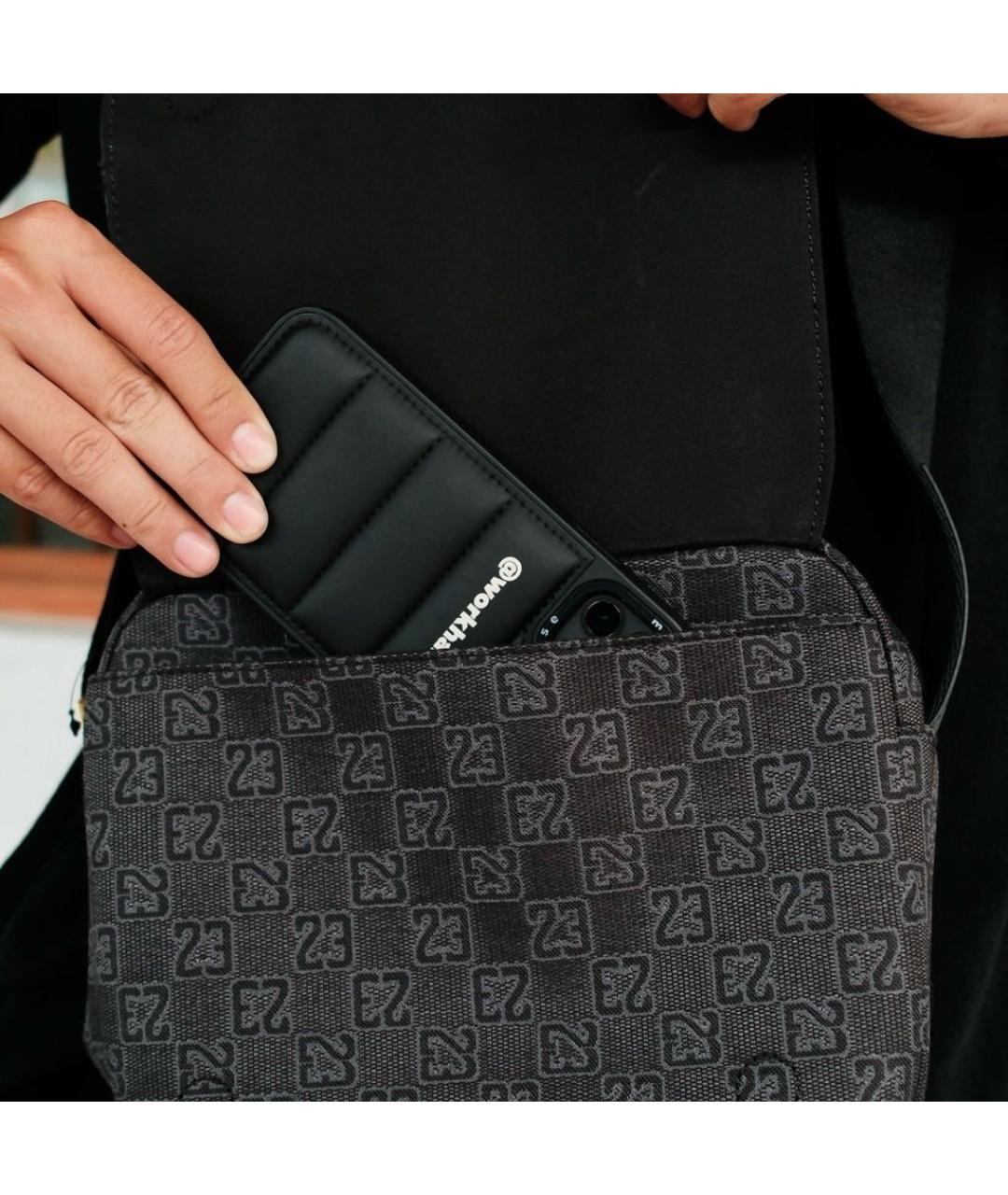 JORDAN Черная тканевая сумка через плечо, фото 8