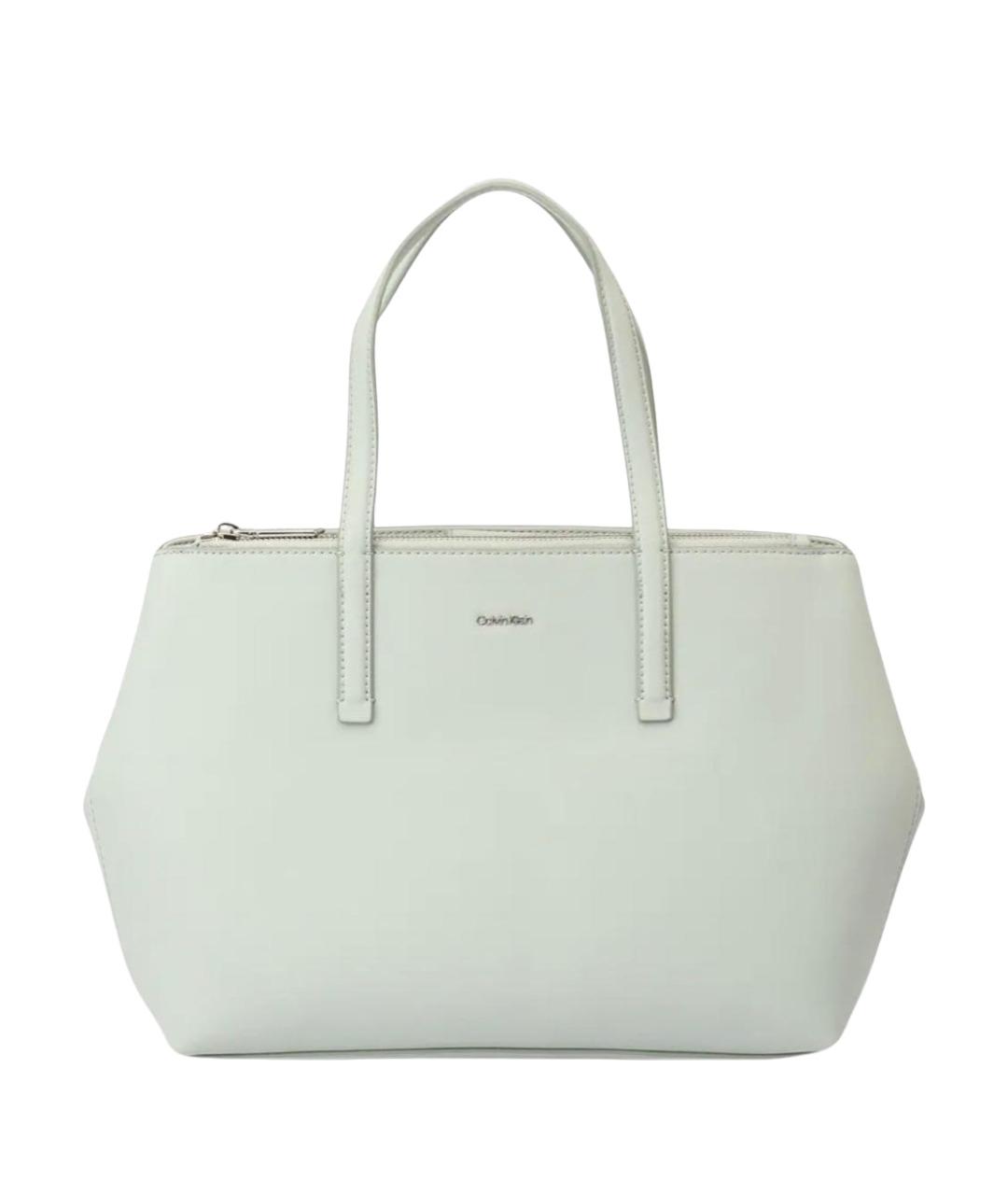 CALVIN KLEIN Бирюзовая сумка с короткими ручками из искусственной кожи, фото 1