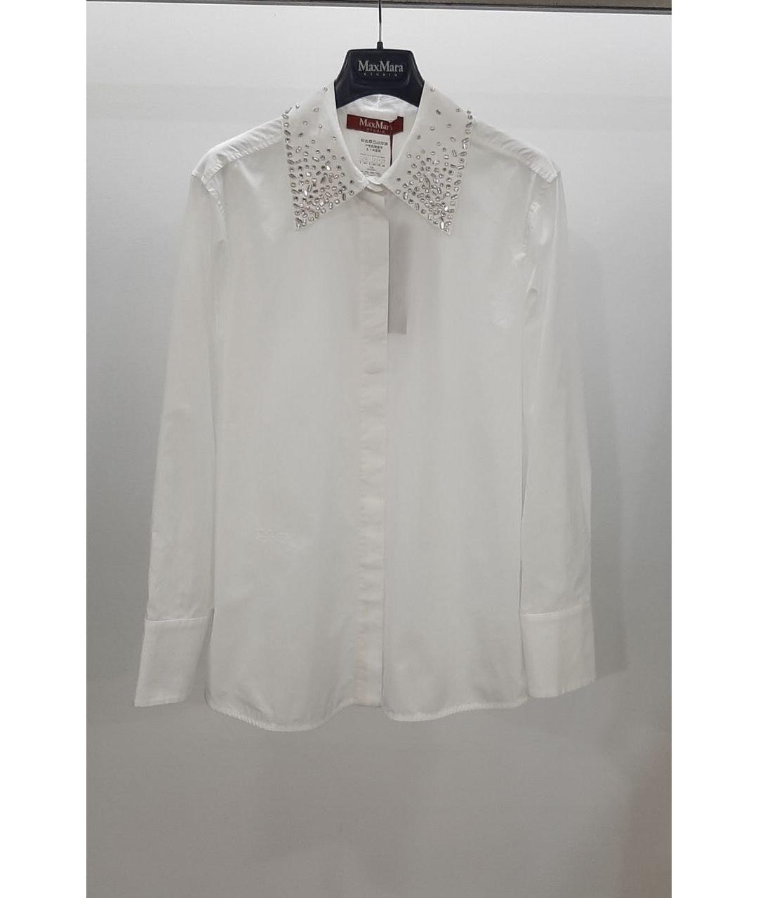 MAX MARA STUDIO Белая хлопковая рубашка, фото 2