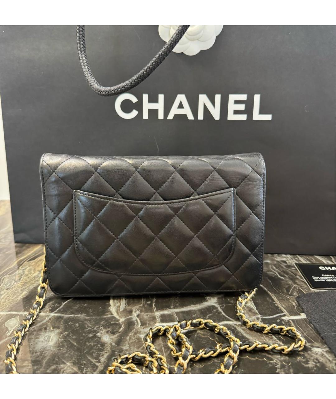 CHANEL Черная кожаная сумка через плечо, фото 3