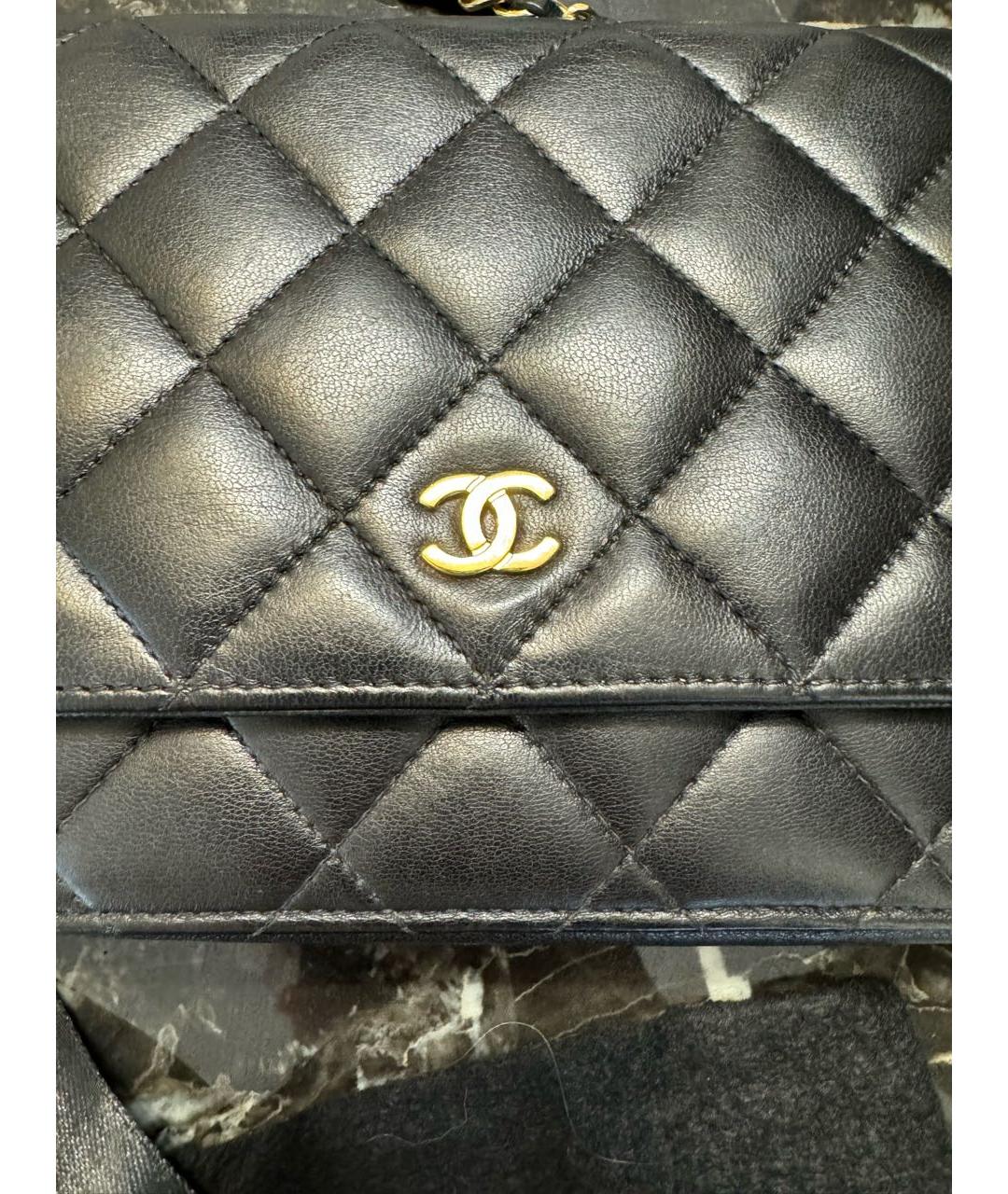 CHANEL Черная кожаная сумка через плечо, фото 6