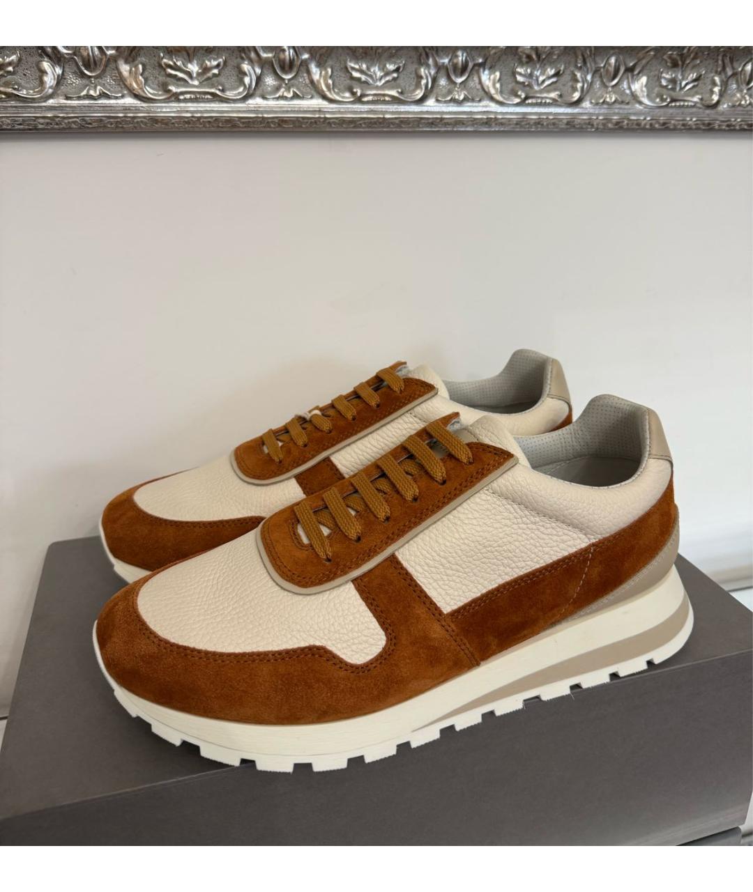 BRUNELLO CUCINELLI Коричневые замшевые низкие кроссовки / кеды, фото 2