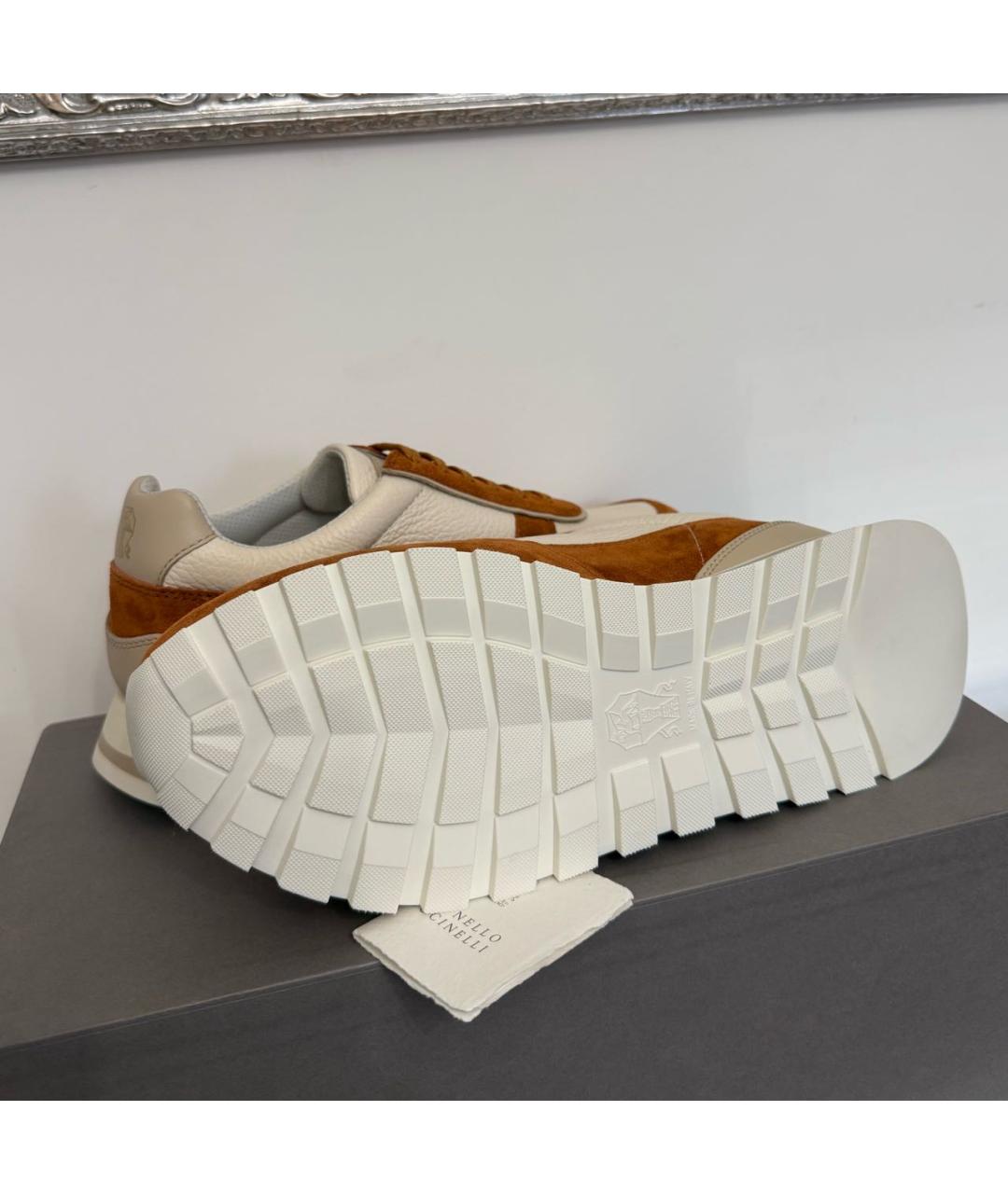 BRUNELLO CUCINELLI Коричневые замшевые низкие кроссовки / кеды, фото 6