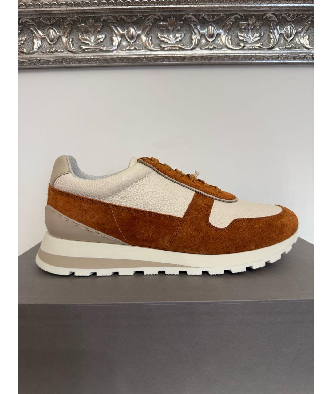 BRUNELLO CUCINELLI Коричневые замшевые низкие кроссовки / кеды, фото 7