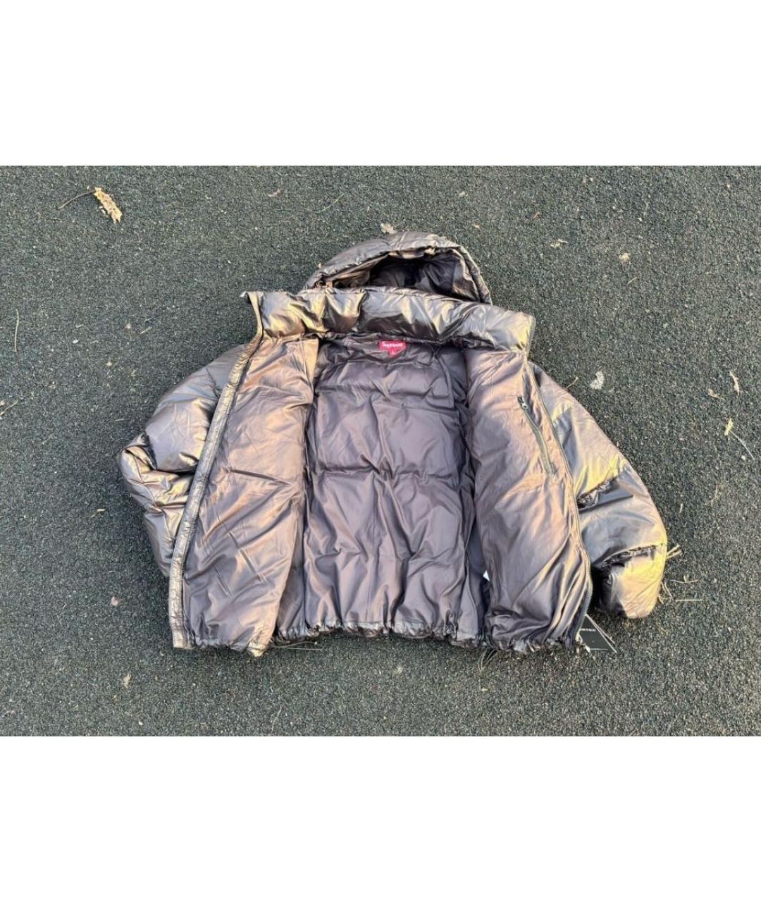 SUPREME Черный пуховик, фото 4