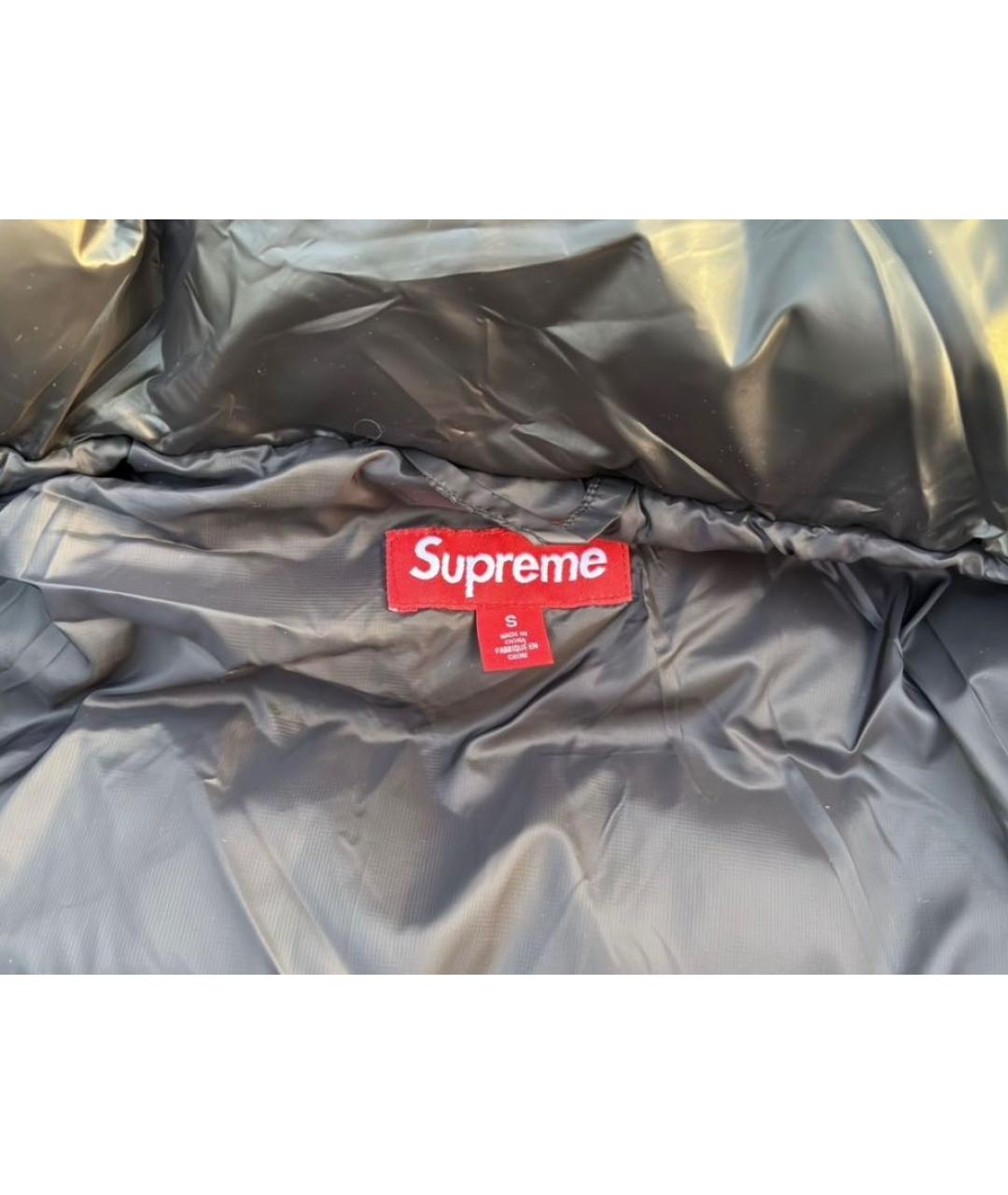 SUPREME Черный пуховик, фото 3