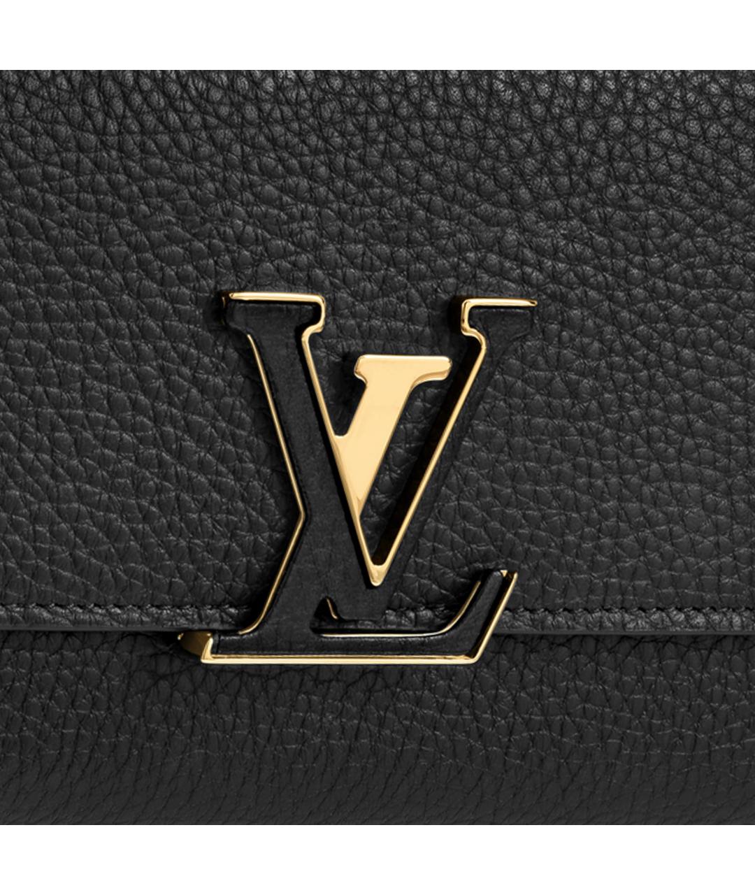 LOUIS VUITTON Черный кожаный кошелек, фото 6