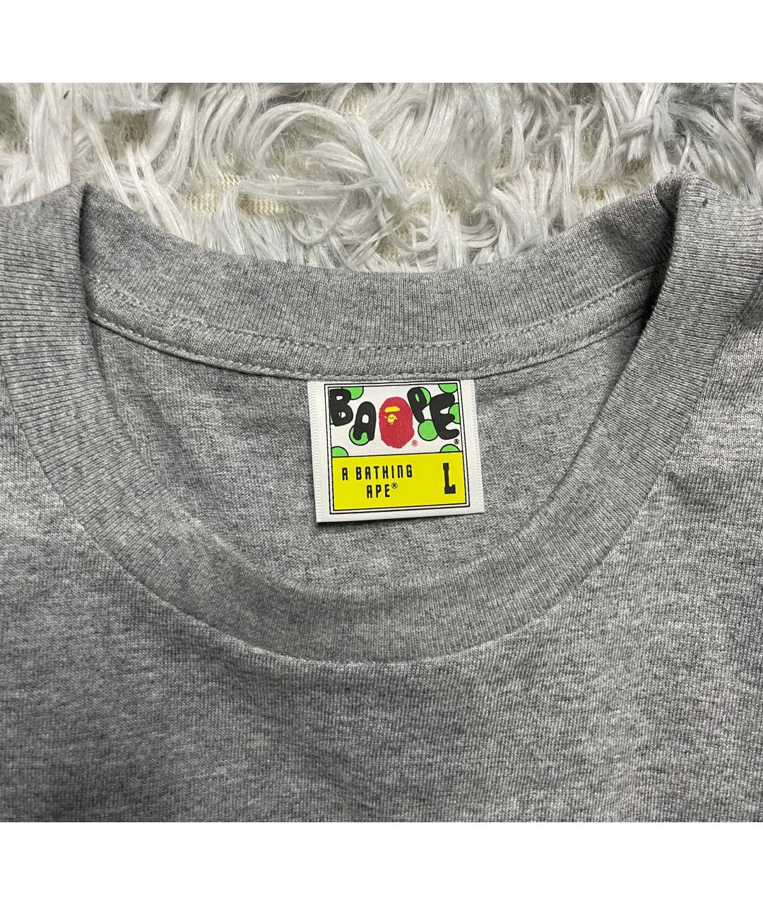 BAPE Серая хлопковая футболка, фото 4