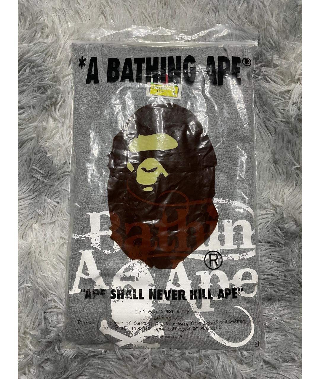 BAPE Серая хлопковая футболка, фото 8