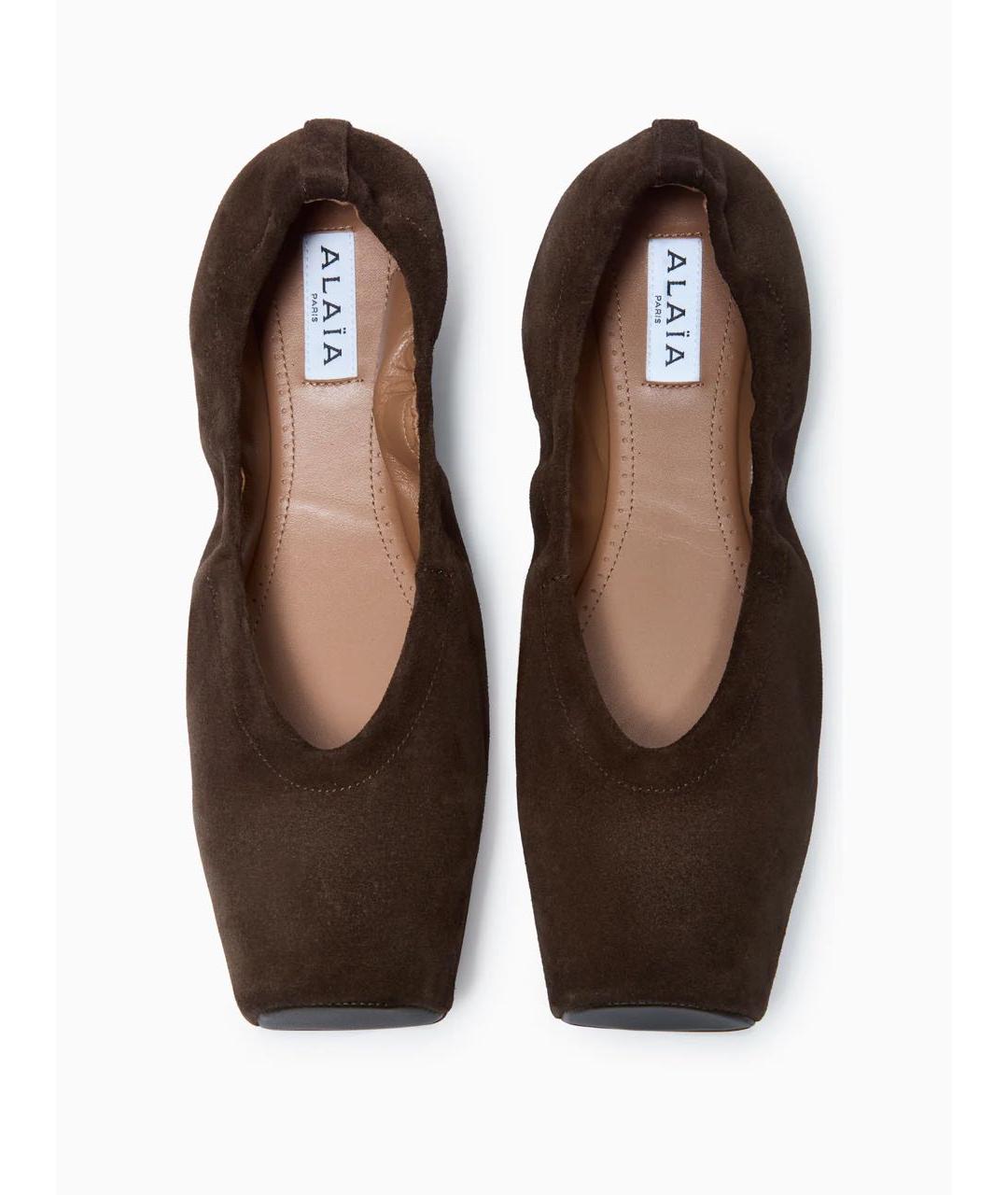 ALAIA Коричневые замшевые балетки, фото 4