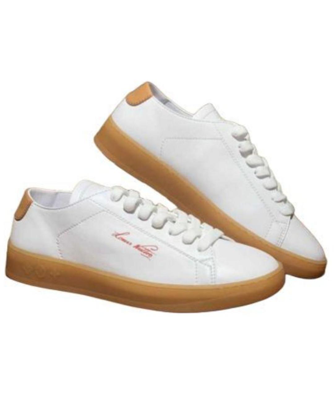 LOUIS VUITTON Белые кожаные низкие кроссовки / кеды, фото 3