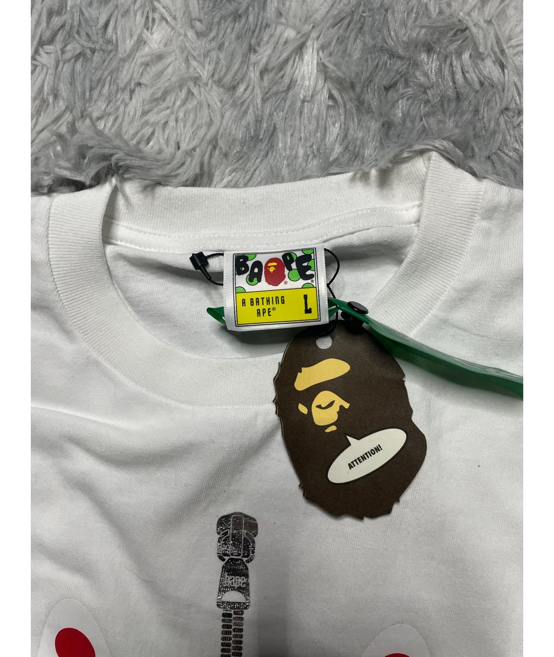 BAPE Белая хлопковая футболка, фото 7