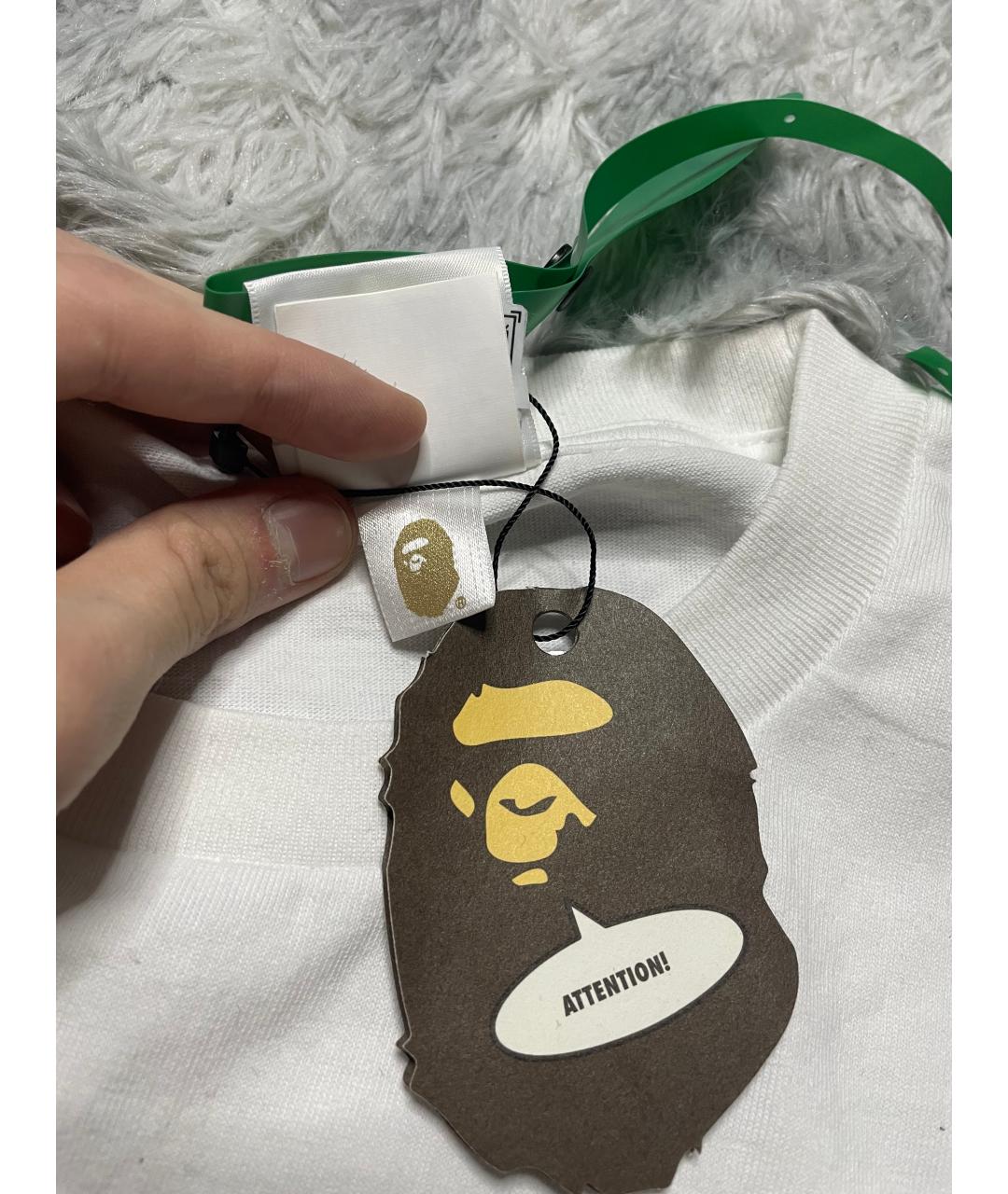 BAPE Белая хлопковая футболка, фото 6