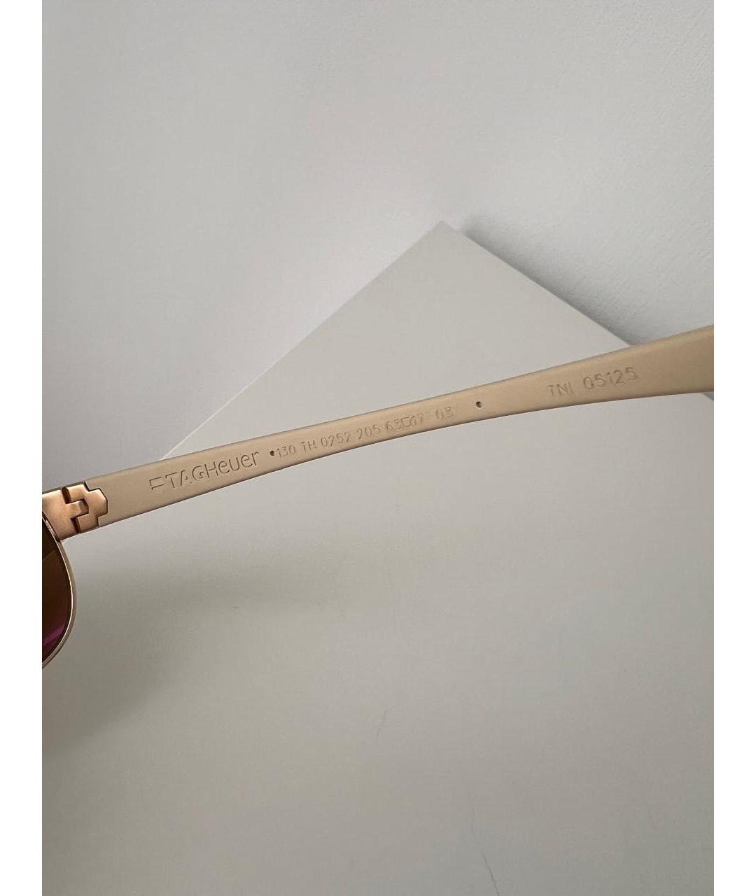 TAG HEUER Коричневые металлические солнцезащитные очки, фото 5