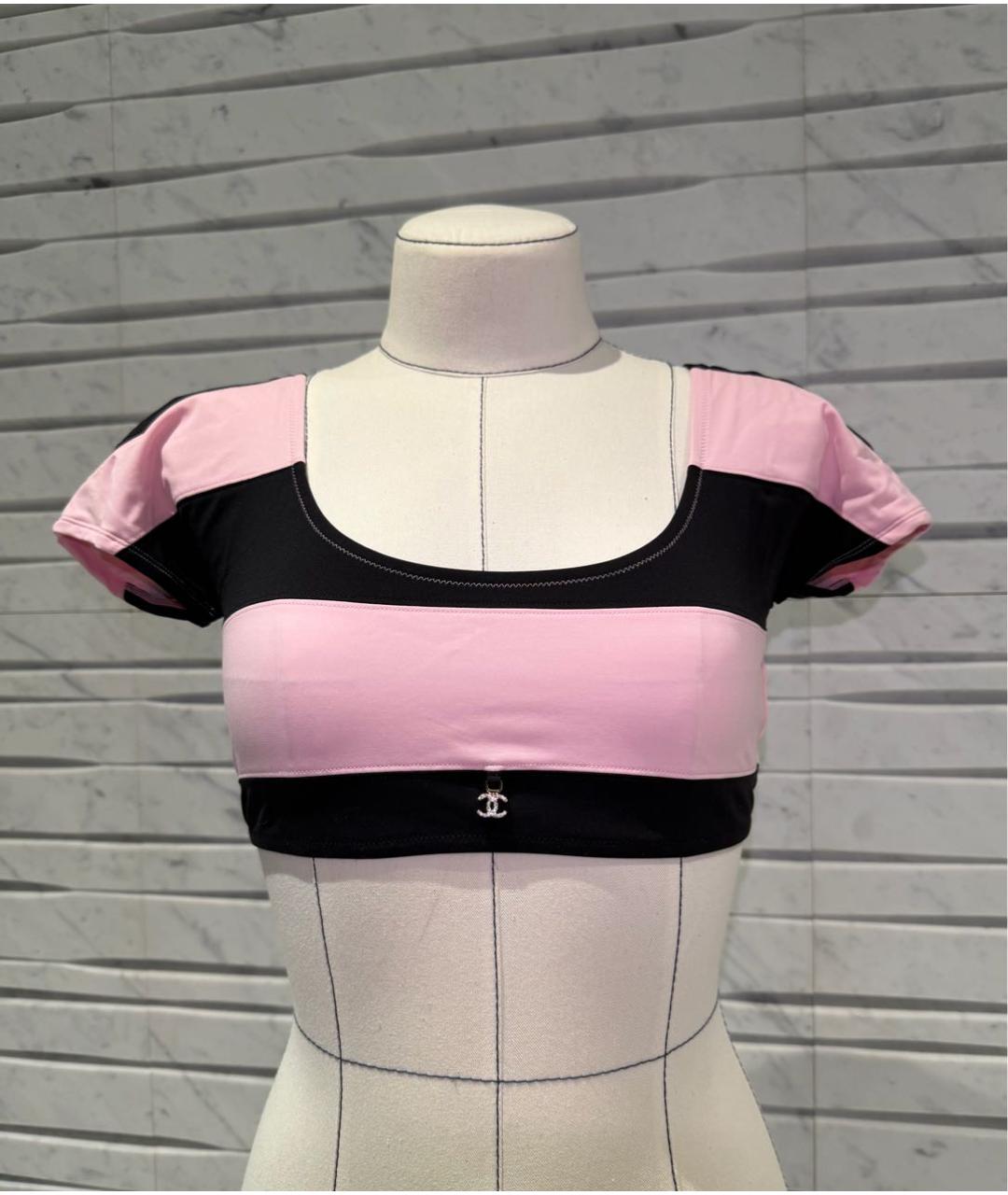 CHANEL Розовый хлопко-эластановый купальник, фото 2