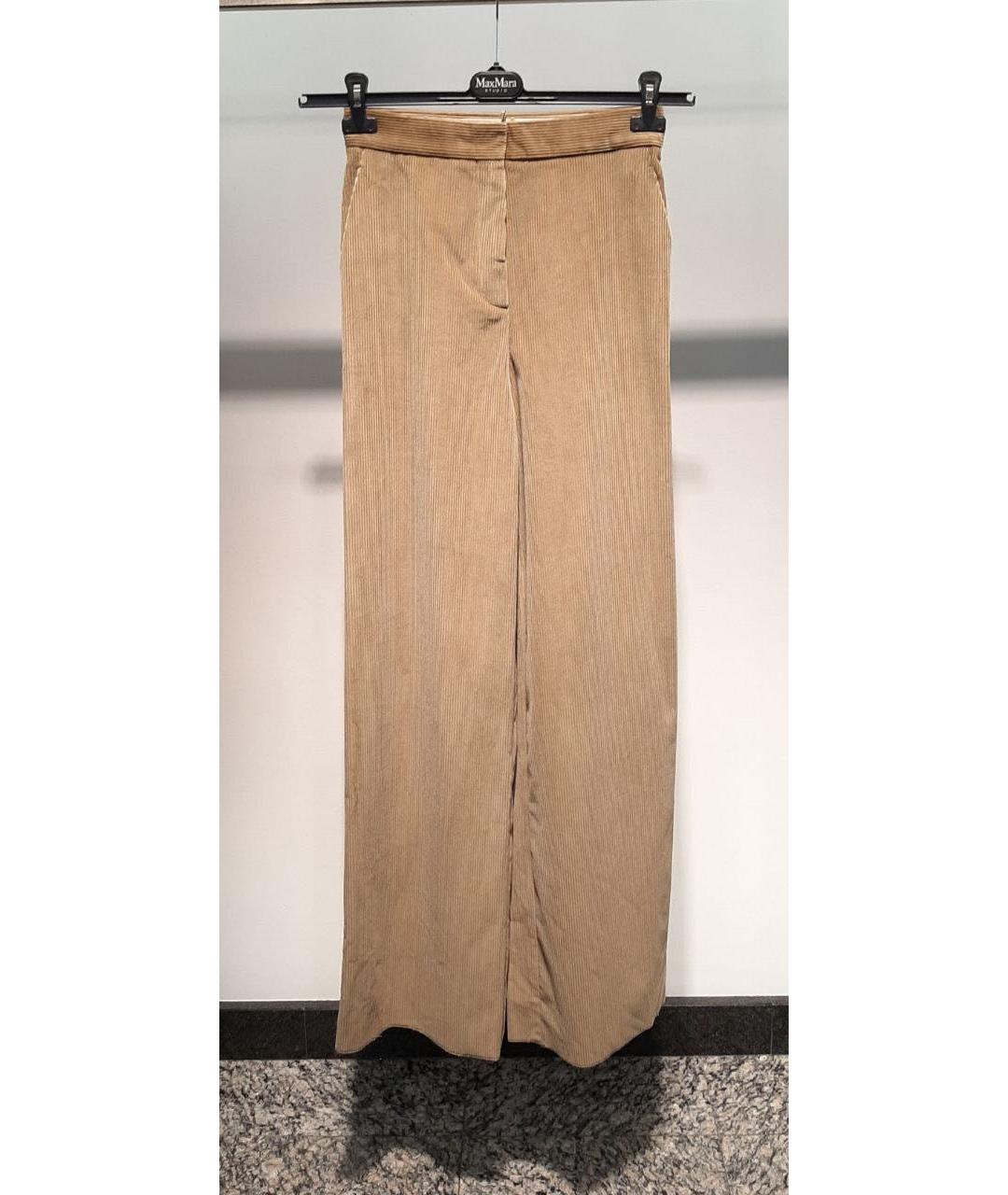 MAX MARA STUDIO Бежевые брюки широкие, фото 3