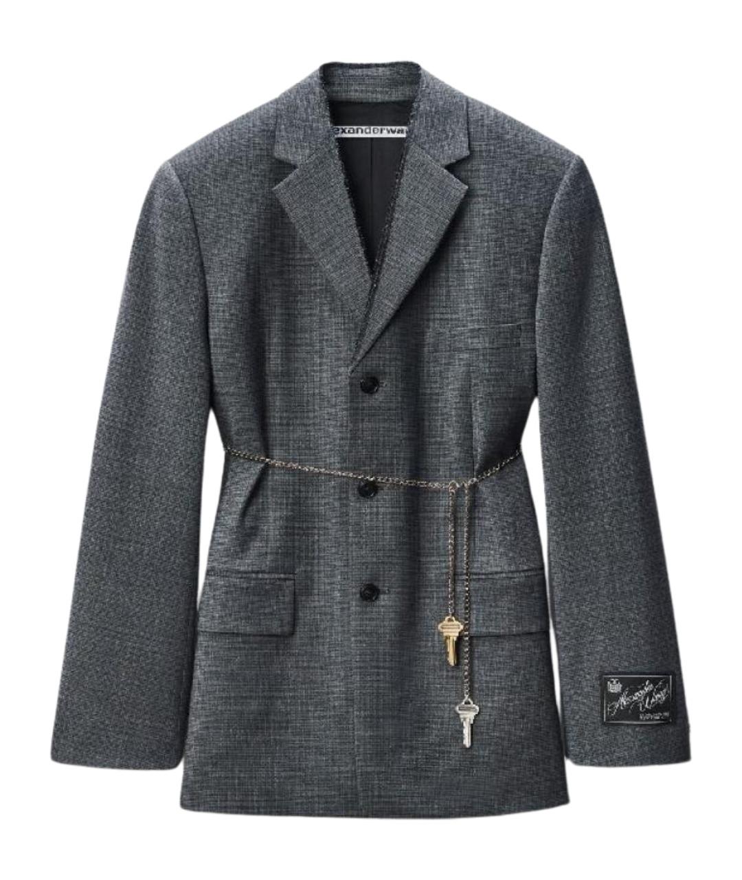 ALEXANDER WANG Серый шерстяной жакет/пиджак, фото 1