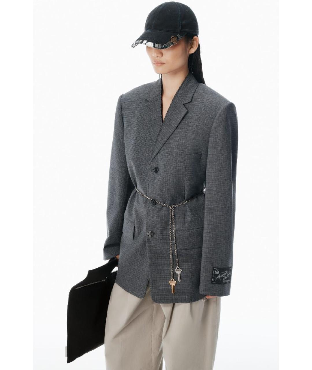 ALEXANDER WANG Серый шерстяной жакет/пиджак, фото 5