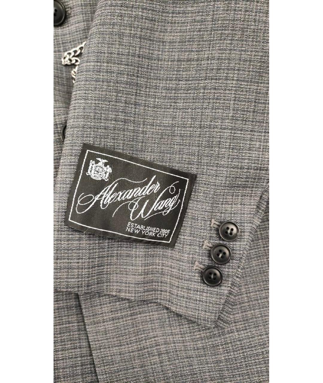 ALEXANDER WANG Серый шерстяной жакет/пиджак, фото 8