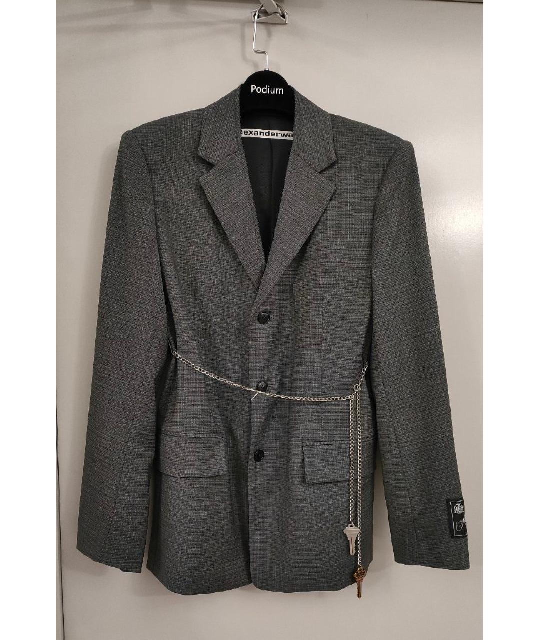 ALEXANDER WANG Серый шерстяной жакет/пиджак, фото 7