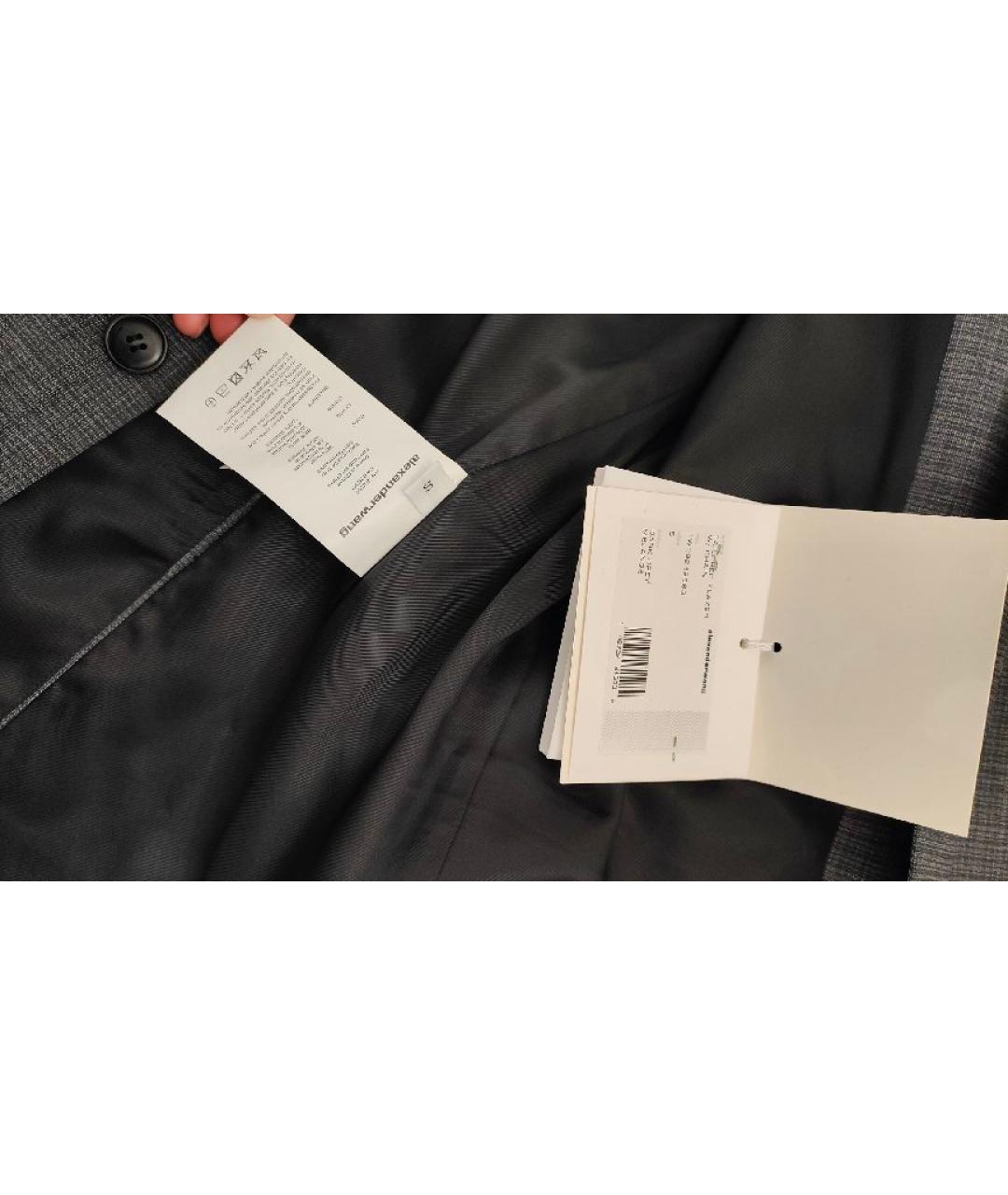 ALEXANDER WANG Серый шерстяной жакет/пиджак, фото 3