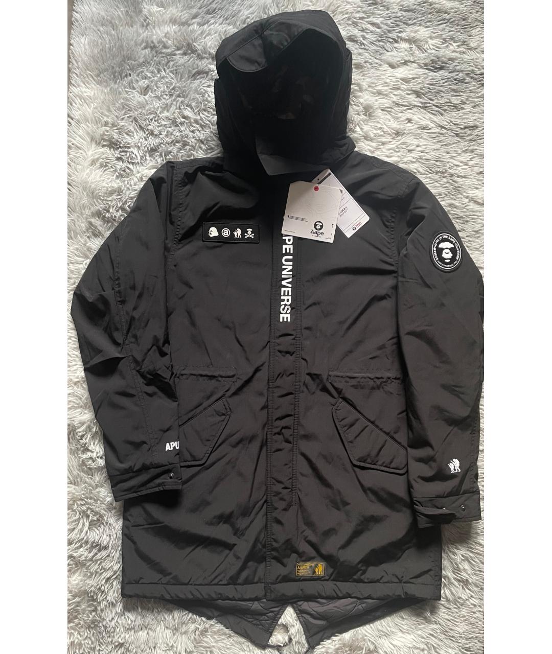 A BATHING APE Черная полиуретановая парка, фото 8