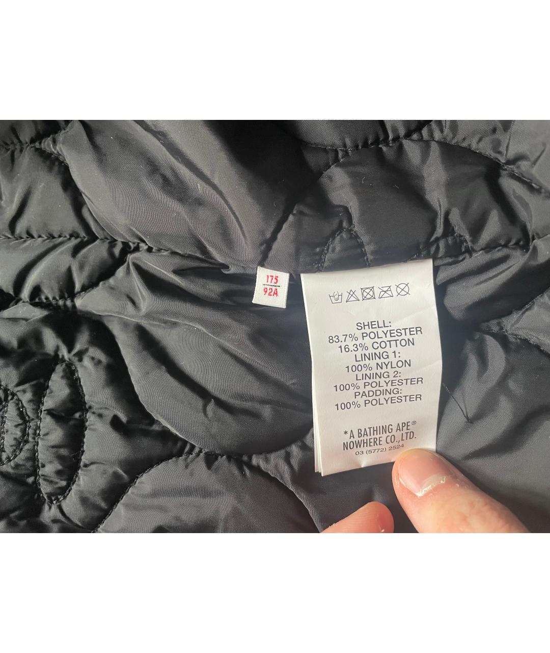 A BATHING APE Черная полиуретановая парка, фото 4