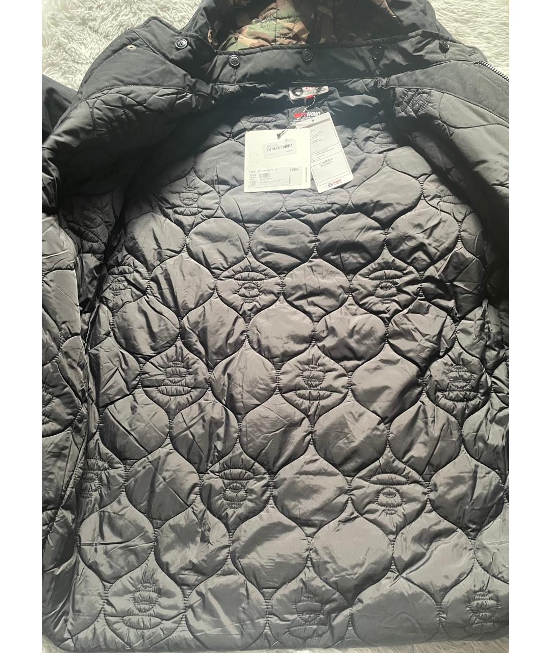 A BATHING APE Черная полиуретановая парка, фото 5