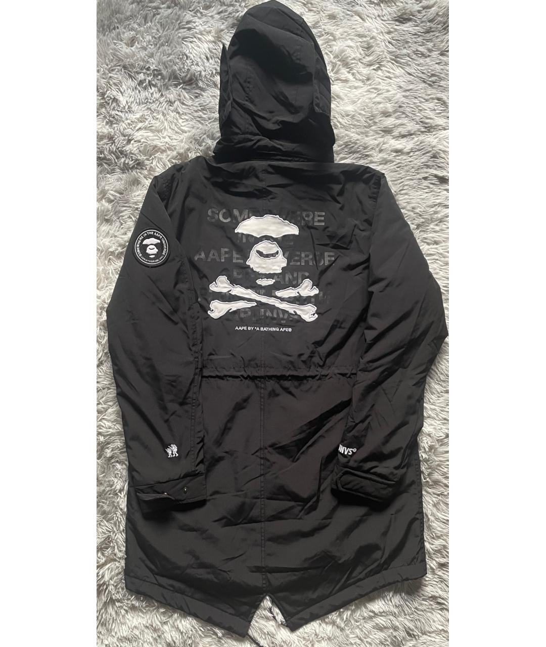 A BATHING APE Черная полиуретановая парка, фото 2