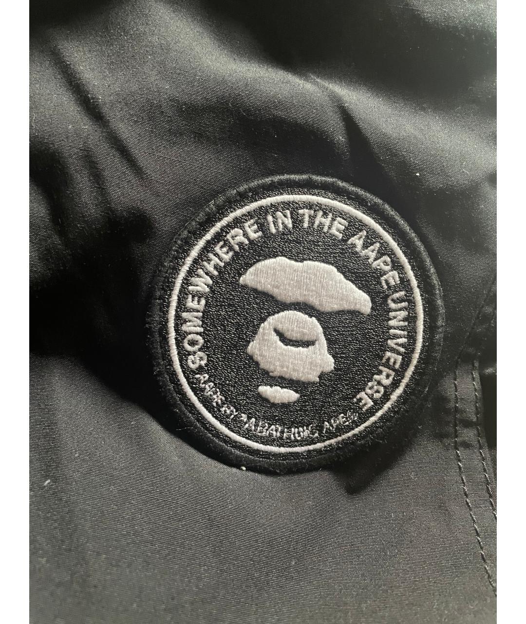 A BATHING APE Черная полиуретановая парка, фото 7