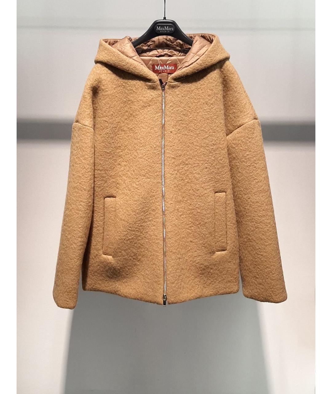 MAX MARA STUDIO Бежевое шерстяное пальто, фото 2