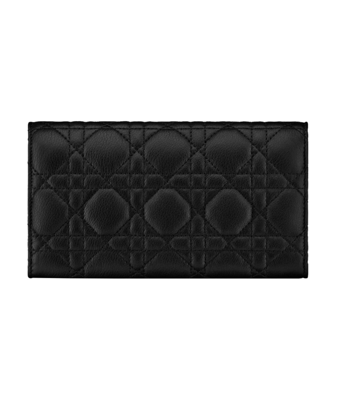 CHRISTIAN DIOR Черный кожаный кошелек, фото 2