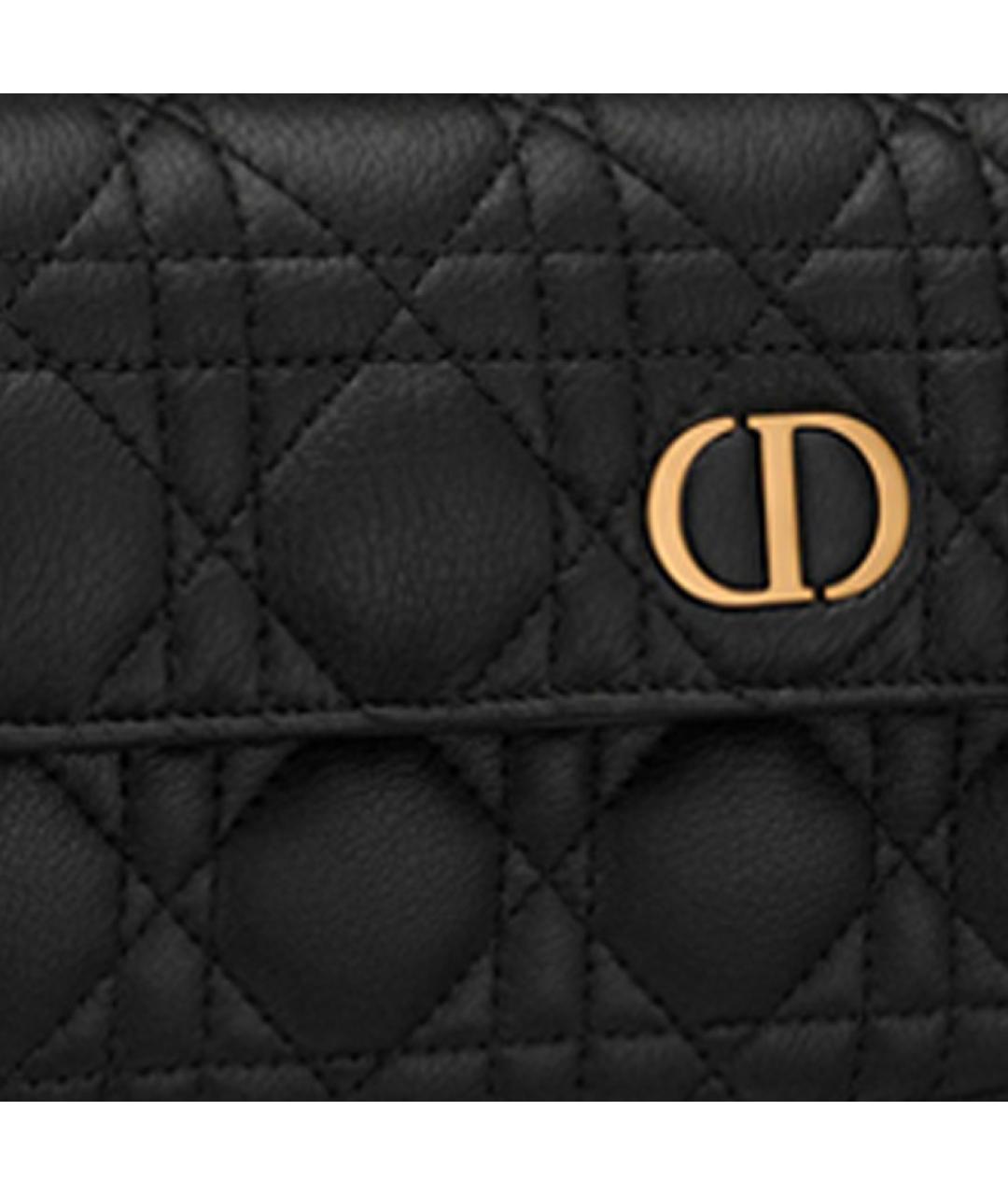 CHRISTIAN DIOR Черный кожаный кошелек, фото 5