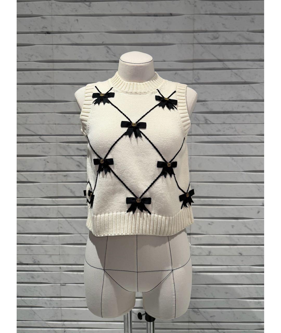 GUCCI Белая хлопковая жилетка, фото 6