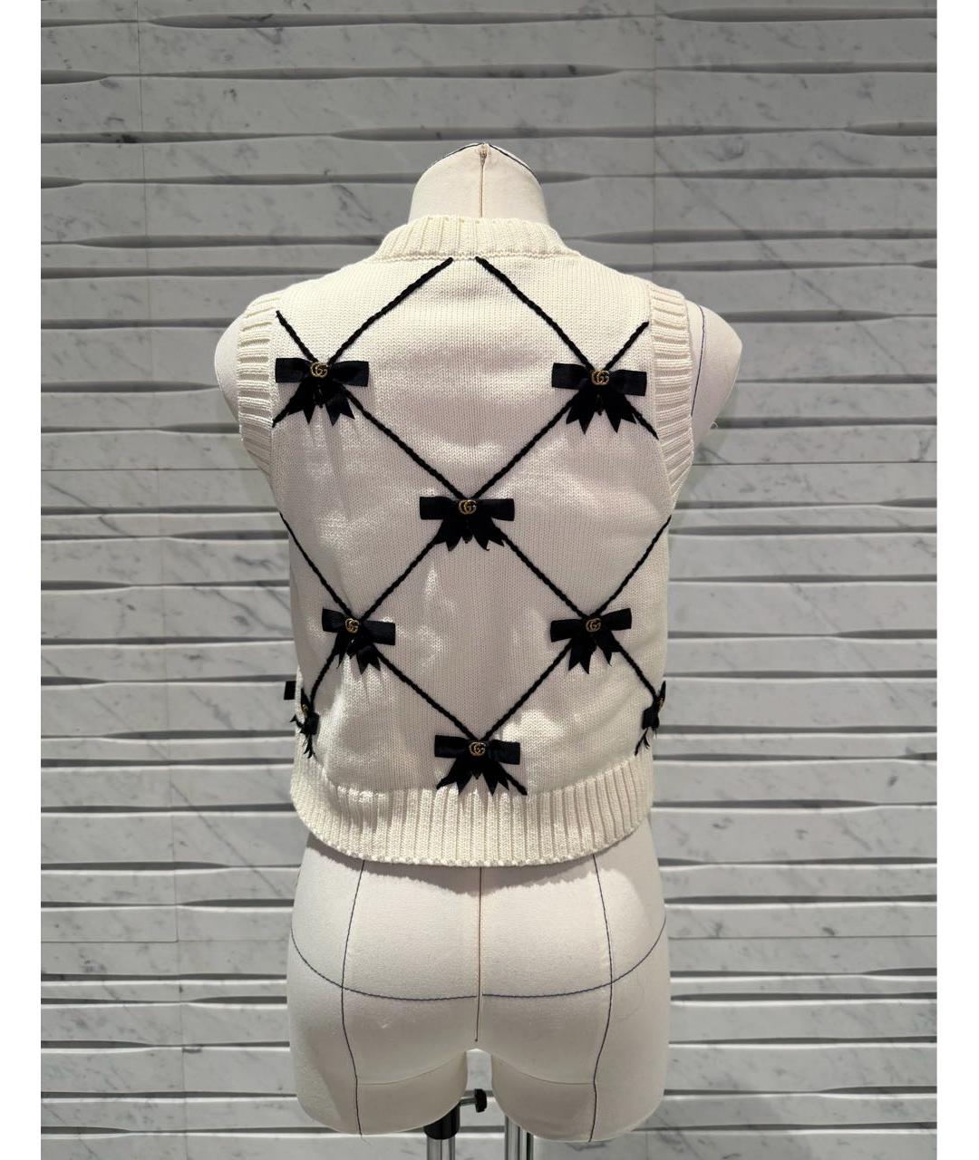 GUCCI Белая хлопковая жилетка, фото 5