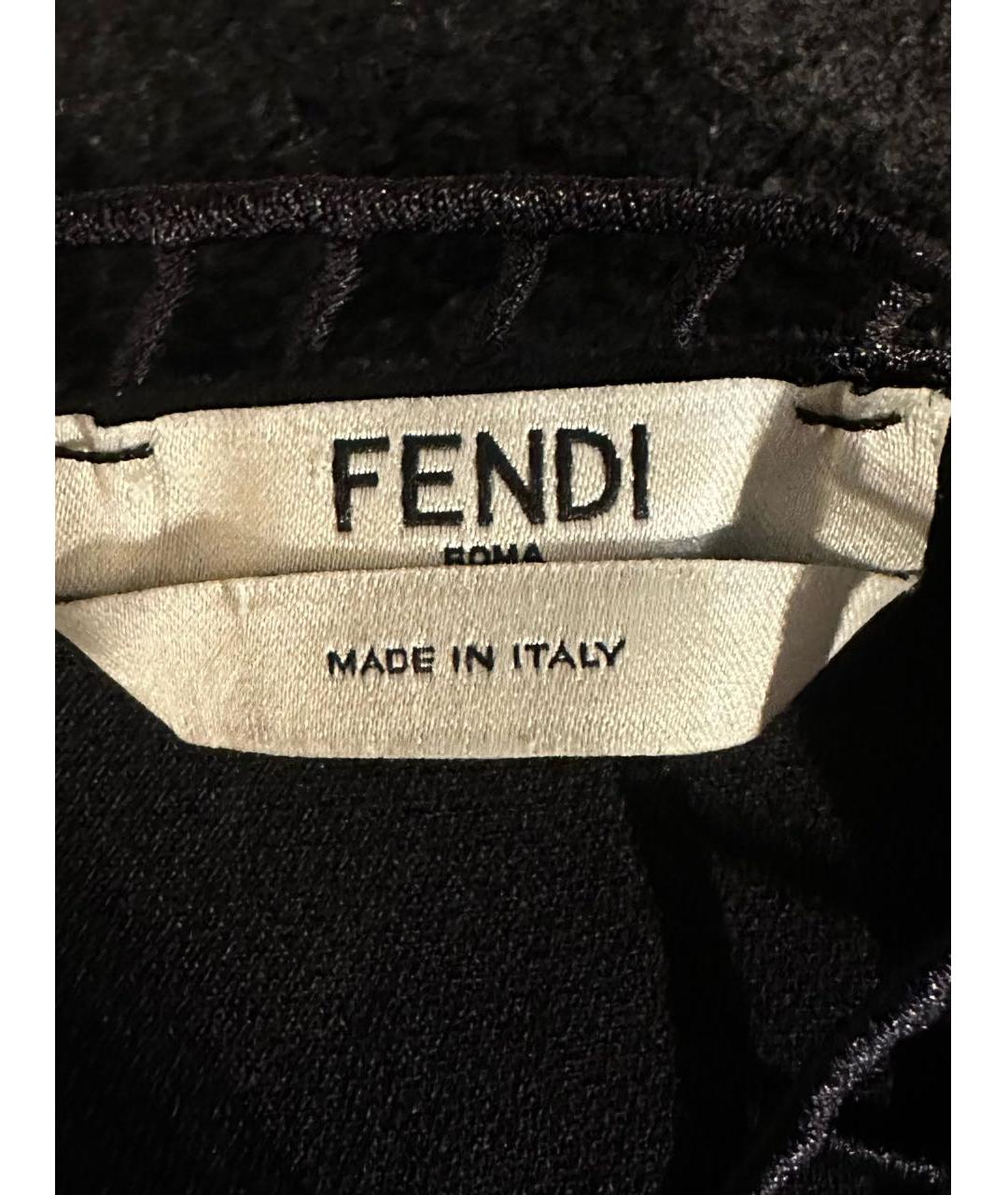 FENDI Черное шерстяное коктейльное платье, фото 3